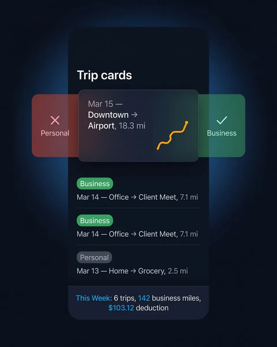 Categorize trips as business or personal