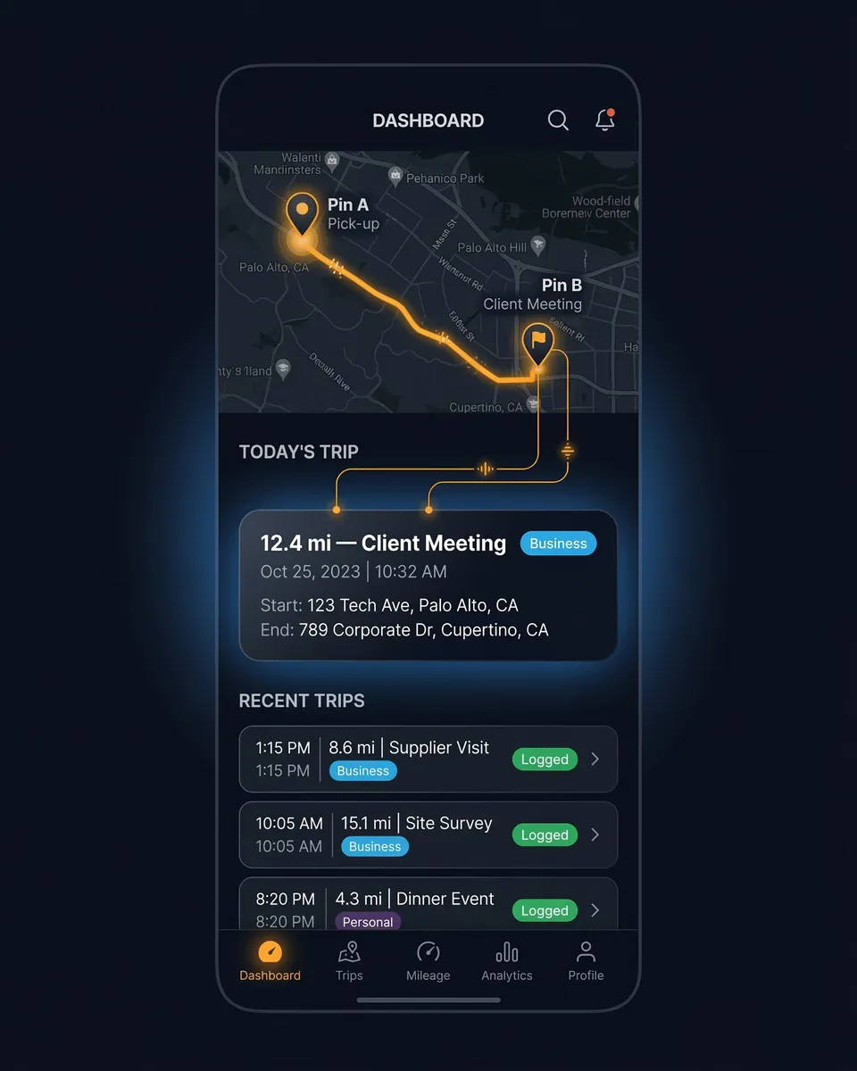 Mileage tracker app with receipt scanning