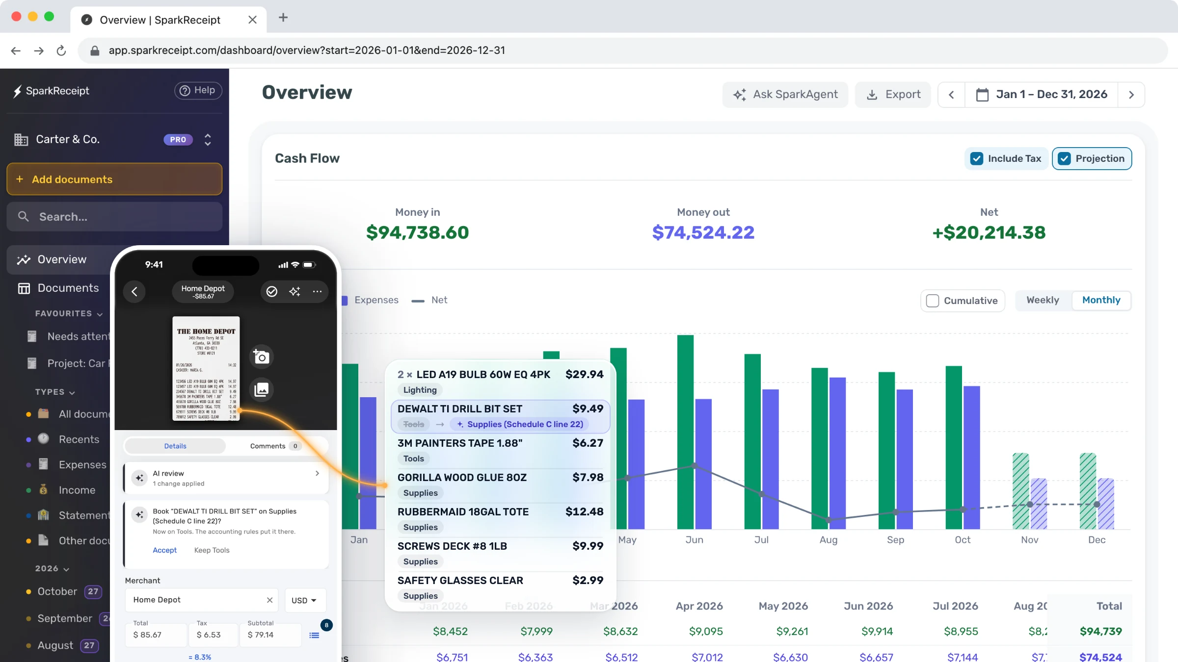 SparkReceipt expense tracker and receipt scanner