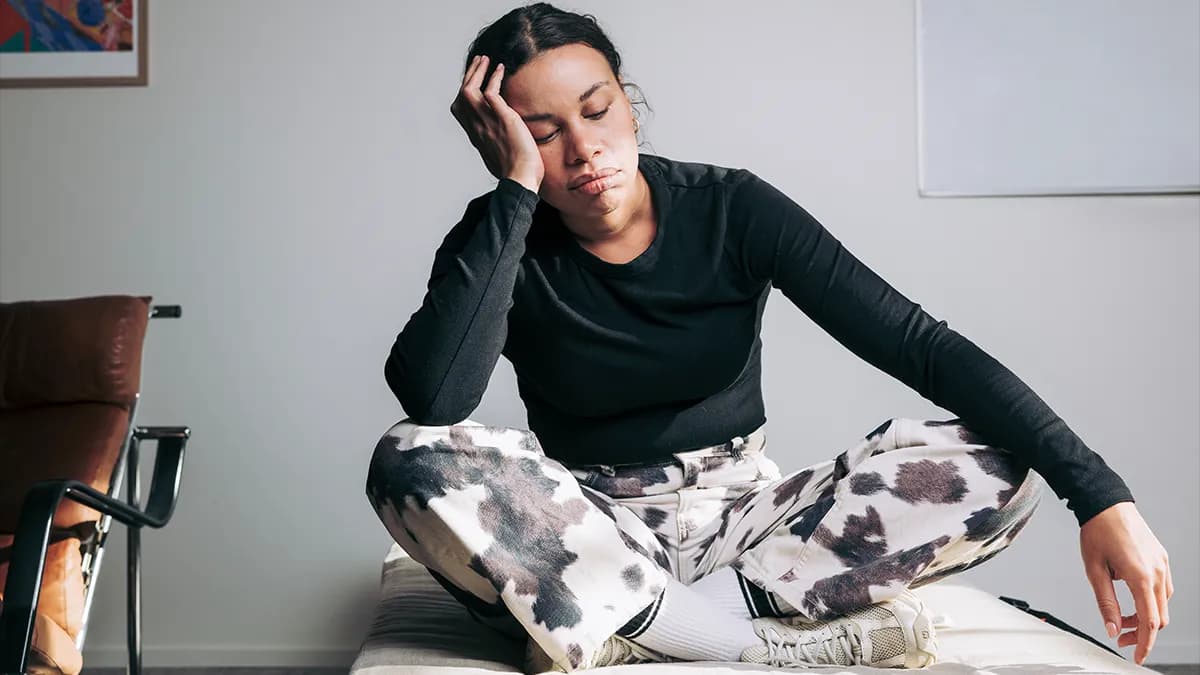Woman stressed about receipts